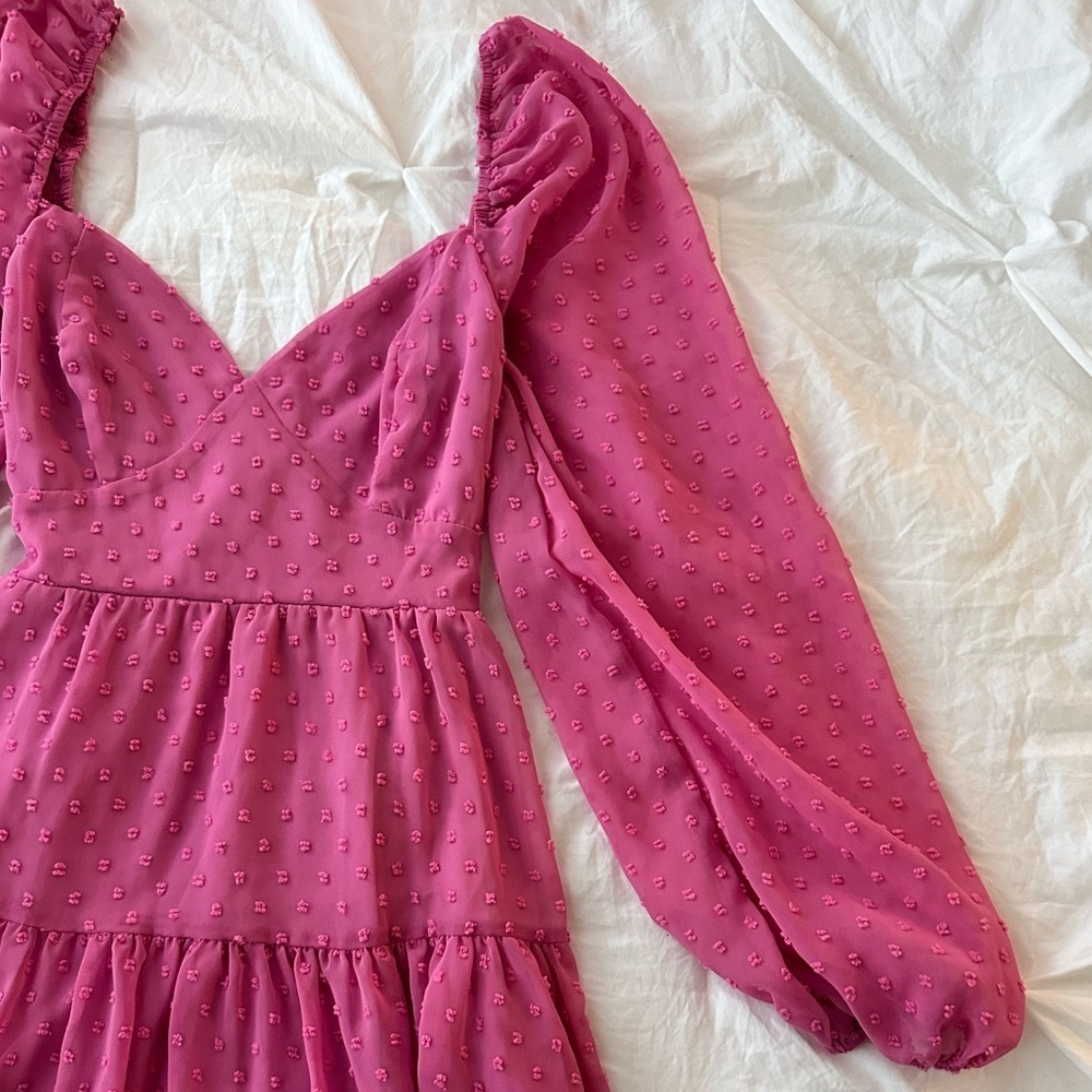 Lulu’s Pink Long Sleeve Mini Dress Size XS - Picture 6 of 10